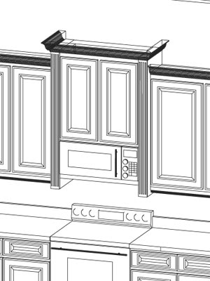 Fluted Microwave Hood Option 1A