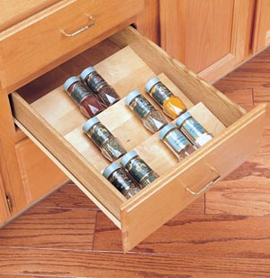 Wood Spice Drawer Inserts